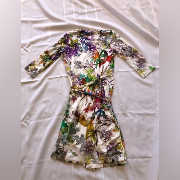 Vibrant Colourful Floral Wrap Dress - Picture 14 of 15